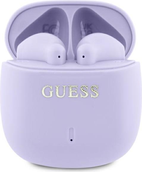 Produktbild Guess Bluetooth headphones GUTWSJ14ESGU TWS + docking station purple/purple Printed Classic Logo (ANC, 26 h, Kabellos)