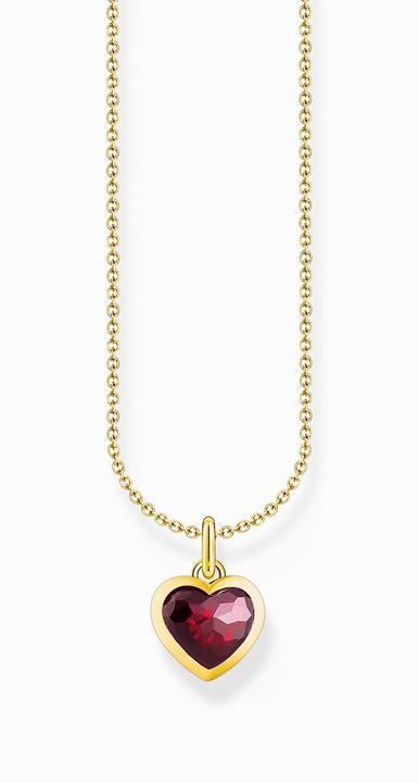 Produktbild Thomas Sabo Kette mit dunkelrotem Herz-Anhänger vergoldet (925er Silber, 38 - 45 cm)