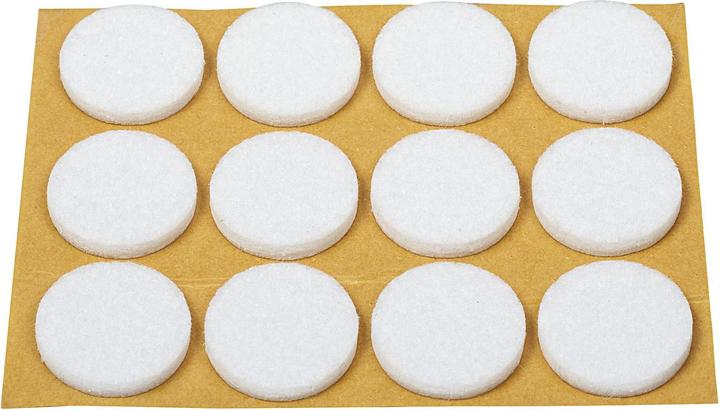Actual product image Hansi-Siebert Felt glider Ø22mm white 12 pack (Felt gliders, 12 Piece)