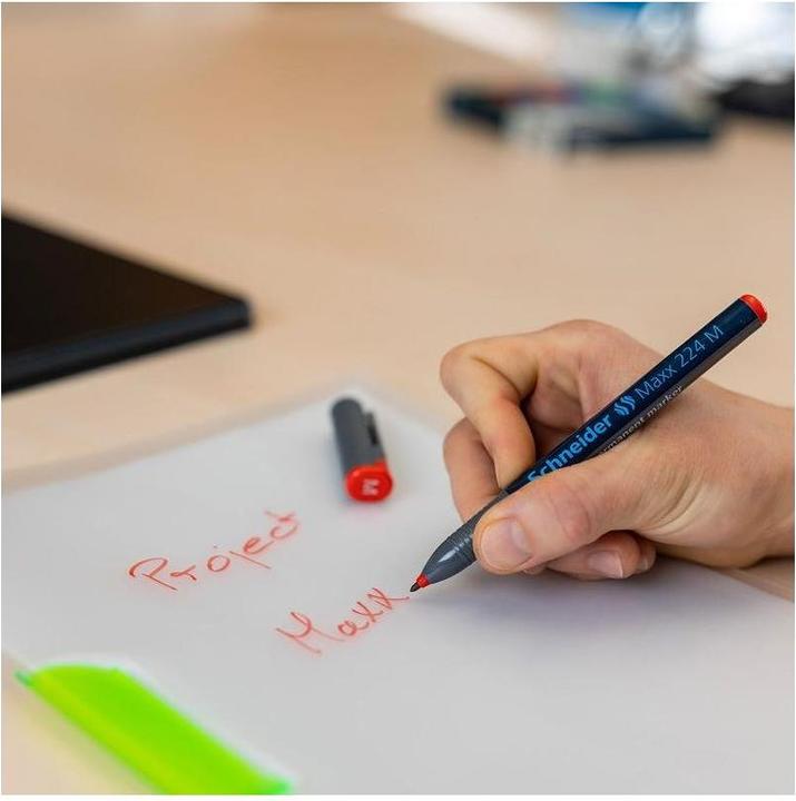 Produktbild Schneider OHP-Marker Maxx permanent, M, 4er Etui: rot, blau, grün, schwarz (Assortiert, 1 mm, 4 x)
