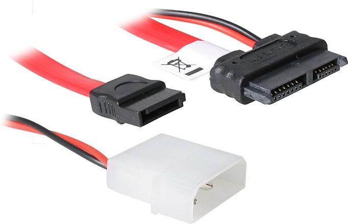 Actual product image Akasa SATA combo cable Slimline to SATA / Molex
