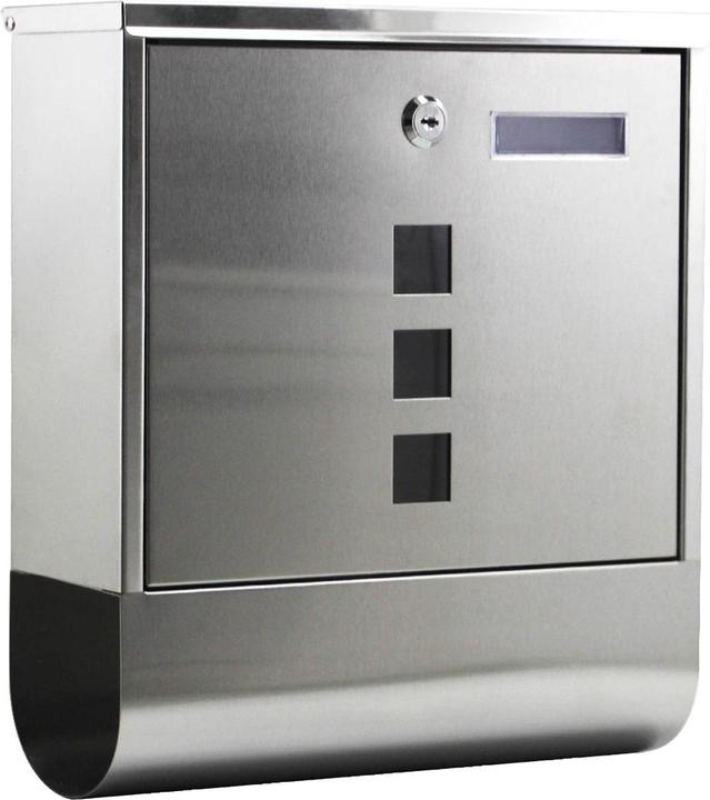 Produktbild Wiltec Briefkasten Edelstahl 305x95x335mm Schloss Zeitungsfach Wandbriefkasten