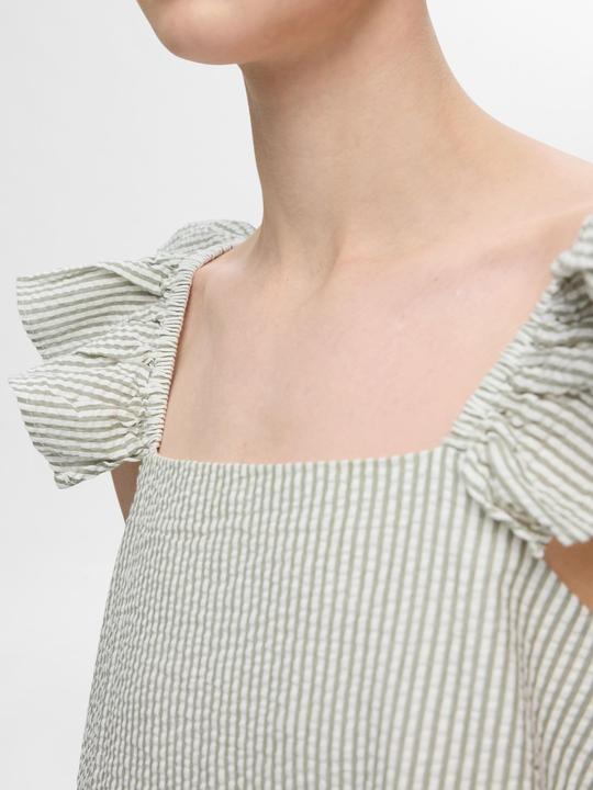 Actual product image Selected Femme Striped frill top (40)
