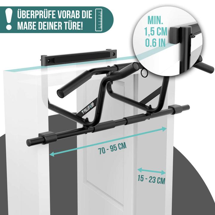 Actual product image Pullup & Dip Klimmzugstange Tr zum Einhngen im Trrahmen ohne Abrutschen, inkl. Klimmzug Band