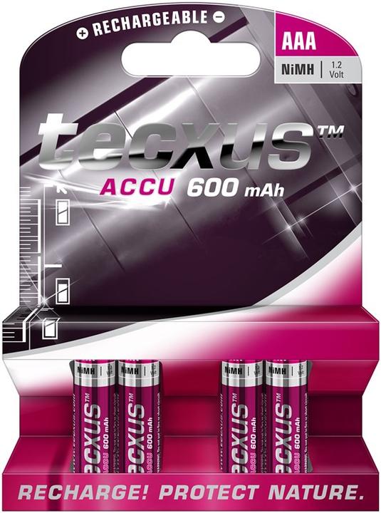 Actual product image Tecxus AAA (Micro)/HR03 - 600 mAh - Nickel metal hydride battery (NiMH), 1.2 V (4 pcs., AAA, 600 mAh)