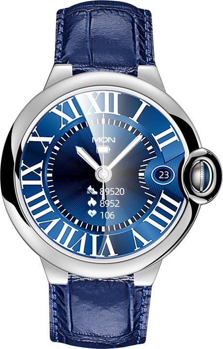 Actual product image EKO Connected Watch 5.0 with microphone and leather strap with folding clasp