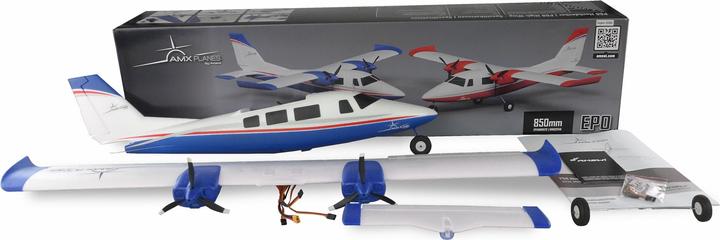 Produktbild Amewi AMXPlanes P68 Hochdecker blau zweimotorig (Motorflugzeug)