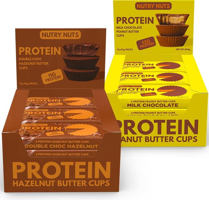 Produktbild Nutry Nuts NUTRYNUTS Peanut Butter Cups Milk Chocolate 12 x 42 g (Schokolade, 12 Stk., 598 g)