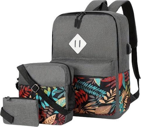 Only-Bags.Store 3pcs Rucksack, 1 Set Casual Computer Schultasche mit Umhängetasche und Mini-Münzgeldbörse für