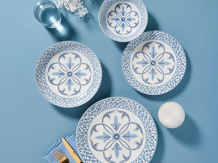 Immagine prodotto Hermia Geschirr-Set Blau/Weiss (24 Pezzo/i)