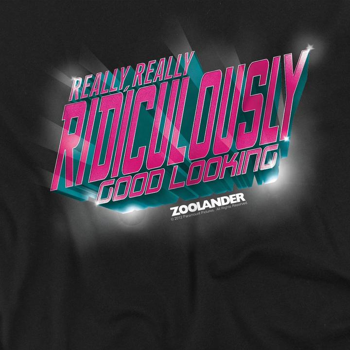 Actual product image Zoolander Unisex Adult Ridiculously Good Looking T-Shirt (XXL)
