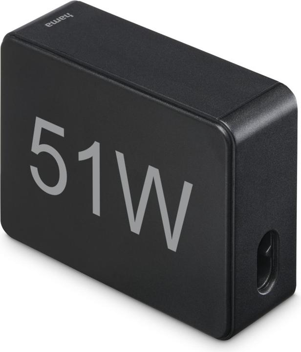 Productafbeelding Hama Snellader 5 poorten, 1x QC 3.0, 3x USB-A, 1x USB-C PD, 51 W, Zwart (51 W)