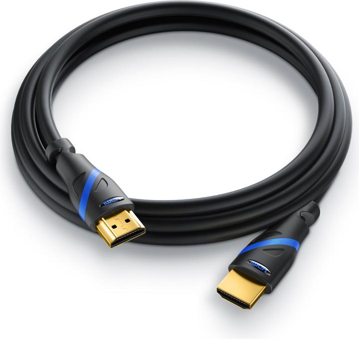 Actual product image Primewire HDMI cable 2.0b - 4k 60Hz Ultra HD - Ethernet Highspeed - Full HD - 3D - ARC - 3 x shielded (5 m, HDMI)