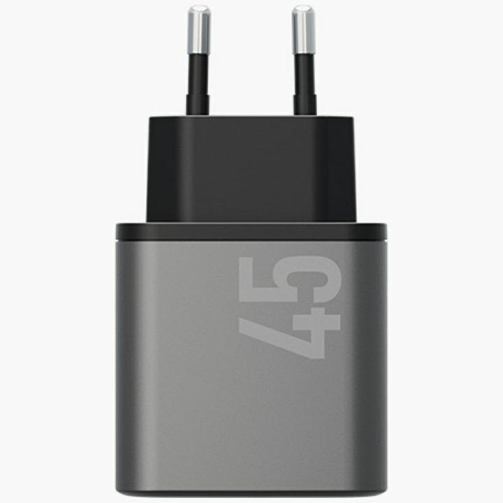 Actual product image Energea Wall Charger Ampcharge GaN45 2xUSB-C PD/PPS/QC3.0 45W grey (45 W)