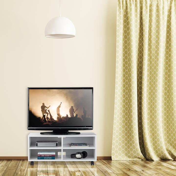 Image du produit Relaxdays Meuble TV avec 4 compartiments sur roues (80 x 35 x 35 cm)