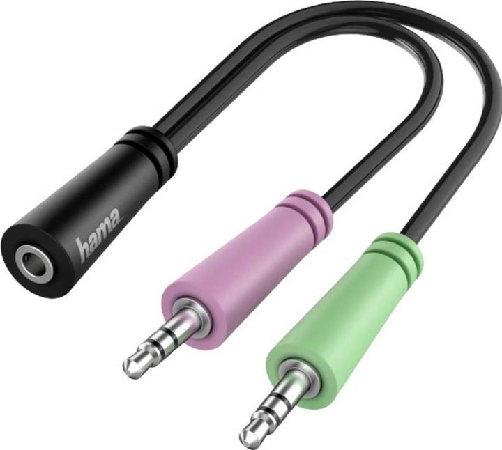 Produktbild Hama Audio-Adapter 4-poliger Mini-Stecker (W) bis Stereo Mini-Klinkenstecker (M) (0.15 m, 2.5mm)