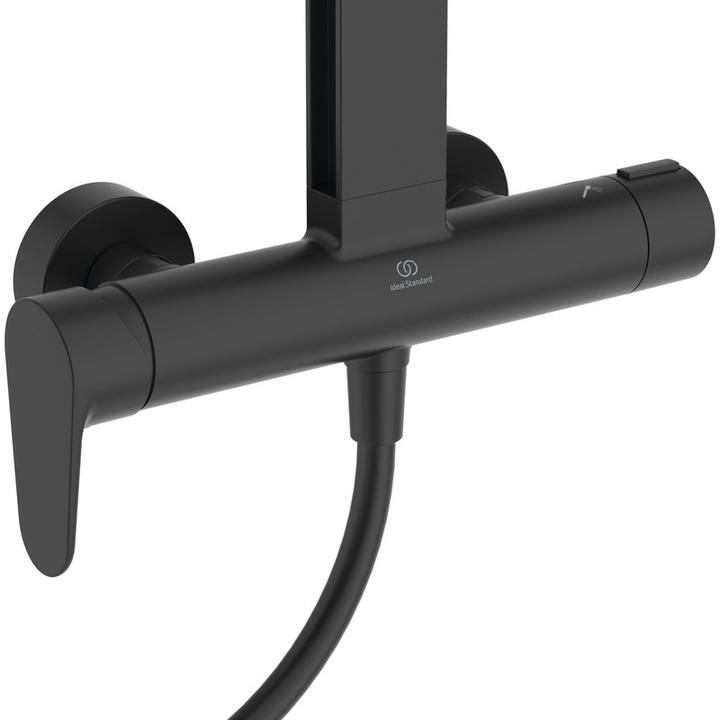 Produktbild Ideal Standard Duschsystem Alu+: Ceraflow Brausearmatur 2 Ablagen, 2F-Handbrause, 2F-Kopfbrause