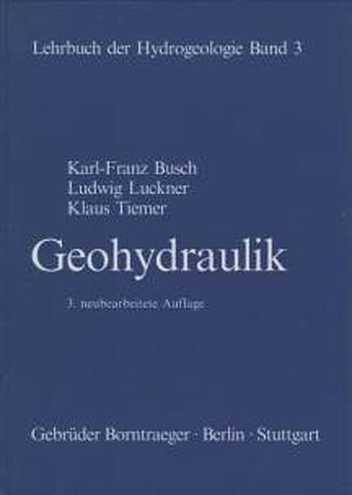 Produktbild Lehrbuch der Hydrogeologie / Geohydraulik (Deutsch, 1993)