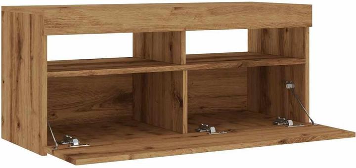 Actual product image VidaXL TV Schrank Lowboard Fernsehschrank Fernsehtisch mit LED Artisan-Eiche (90 x 35 x 40 cm)