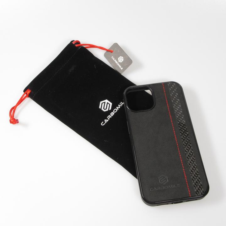 Immagine prodotto Carbomile Rivestimento in alcantara e carbone con bordi rozzi (compatibile MagSafe) (Apple iPhone 14 Plus)