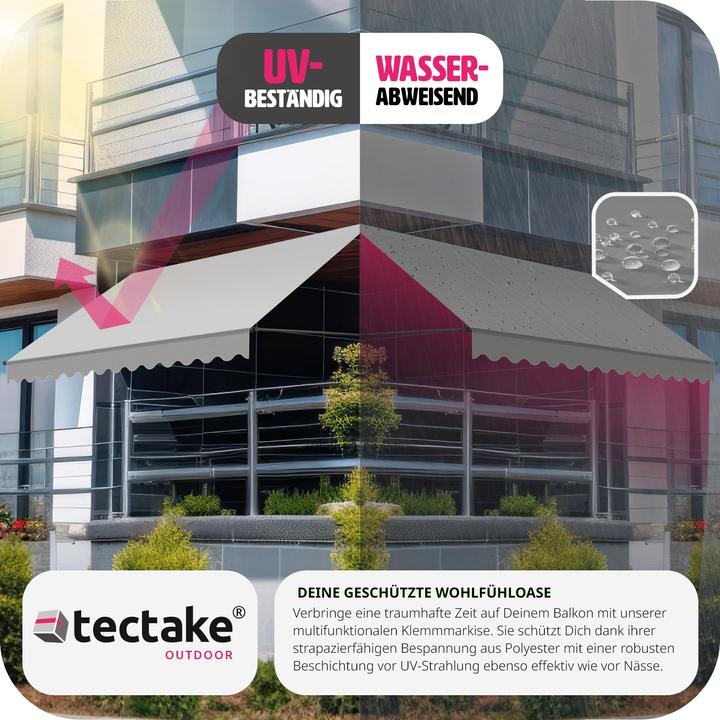 Actual product image tectake Store à pince sans perçage avec manivelle, réglable en hauteur (3.50 m)