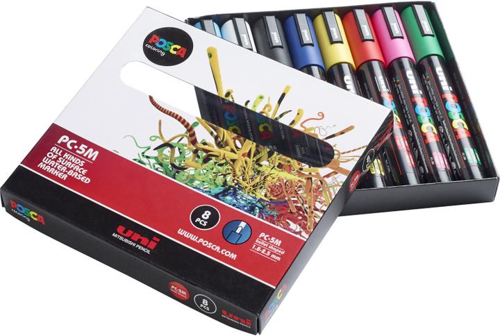 Actual product image Posca Marker PC-5M round tip (Basic colours, 2.50 mm, 8 x)