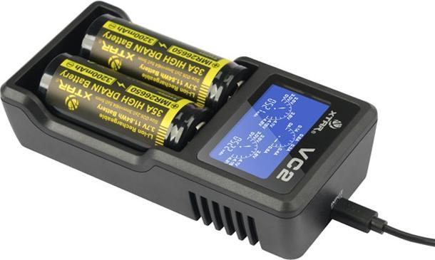 Actual product image Xtar VC2 Micro USB Charger, Li-Ion, 2 slot, LCD Display (1 pcs., AAA, Battery + charger)