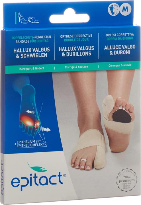 Epitact Doppelschutz Korrekturschiene Hallux Valgus & Fusssohlenschmerzen Gr. M links (M)