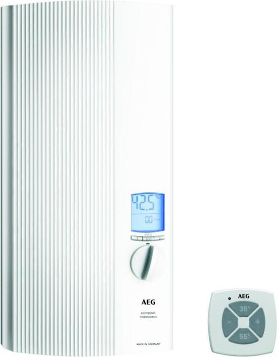Actual product image AEG Haustechnik DDLE ÖKO TD 18/21/24 kW Fully electronic instantaneous water heater, LCD, ECO function, rain shower