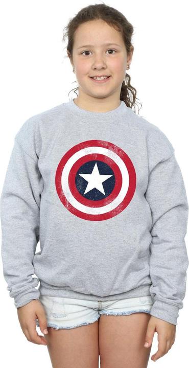 Produktbild Captain America Distressed Shield Sweatshirt Mädchen (152, 158)