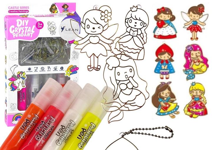 Produktbild Lean Toys DIY Prinzessinnen-Buntglasanhänger 6 Stk