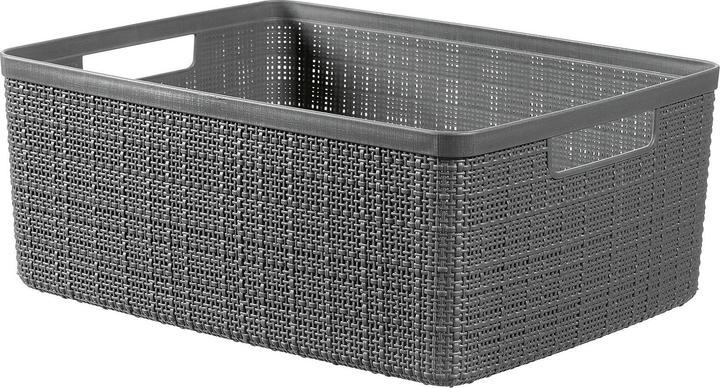Image du produit Curver Juliet Corbeille en jute 100% plastique recyclé, rectangulaire, 12 l, gris foncé, M (12 l)