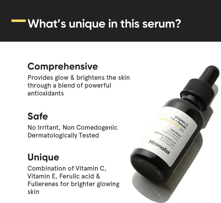 Actual product image Minimalist Vitamin C + E + Ferulic 16% Face Serum (20 ml)