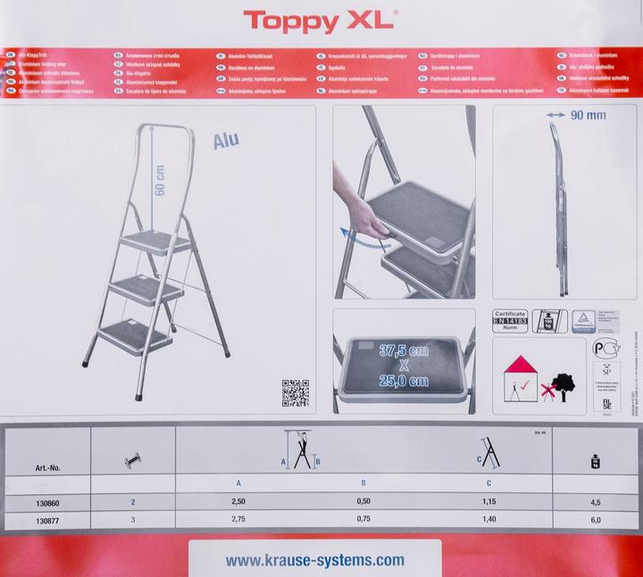 Produktbild Krause KlappTritt Toppy XL (Trittleiter, 115 cm)