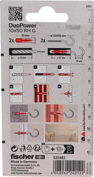 Immagine prodotto Fischer DUOPOWER 10 x 50 con ganci rotondi (2 pz.)