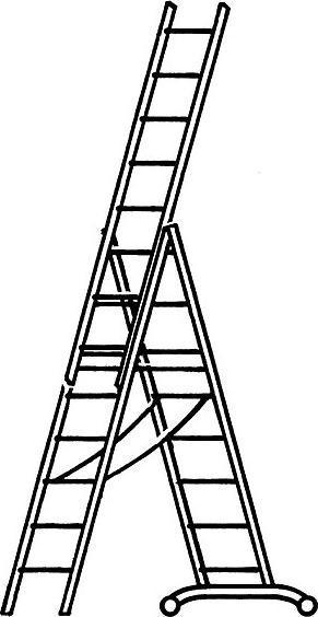 Actual product image Hymer-Leitern All purpose ladder 4047/3x9 (Multi-purpose ladder)