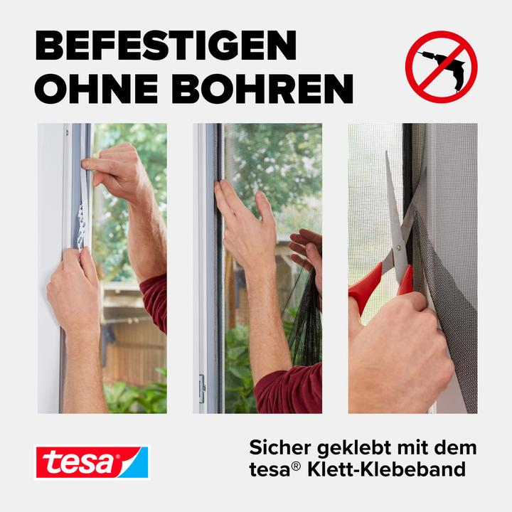 Actual product image tesa Insect screen COMFORT for windows, with Velcro tape, self-adhesive, without drilling (120 x 250 cm)