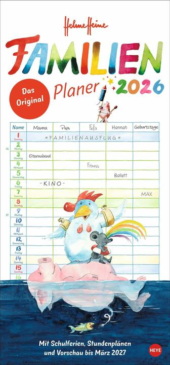 Actual product image Heye Familienplaner (21 x 45 cm, Hardcover, German)