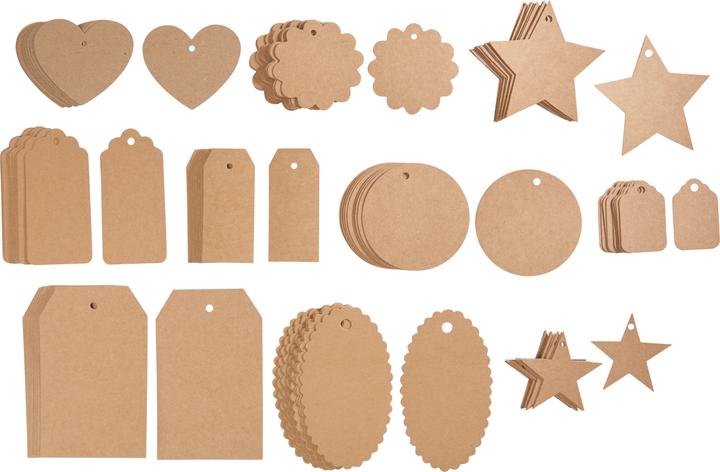 Produktbild VBS XXL Geschenk-Anhänger "Mix", 100 Stück (Geschenkband, 100 x)