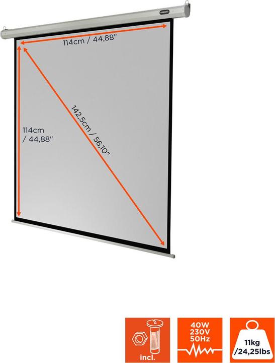 Productafbeelding Celexon Voordelig elektrisch scherm - plafondmontage mogelijk, geschikt voor wandmontage. (120", 1:1)
