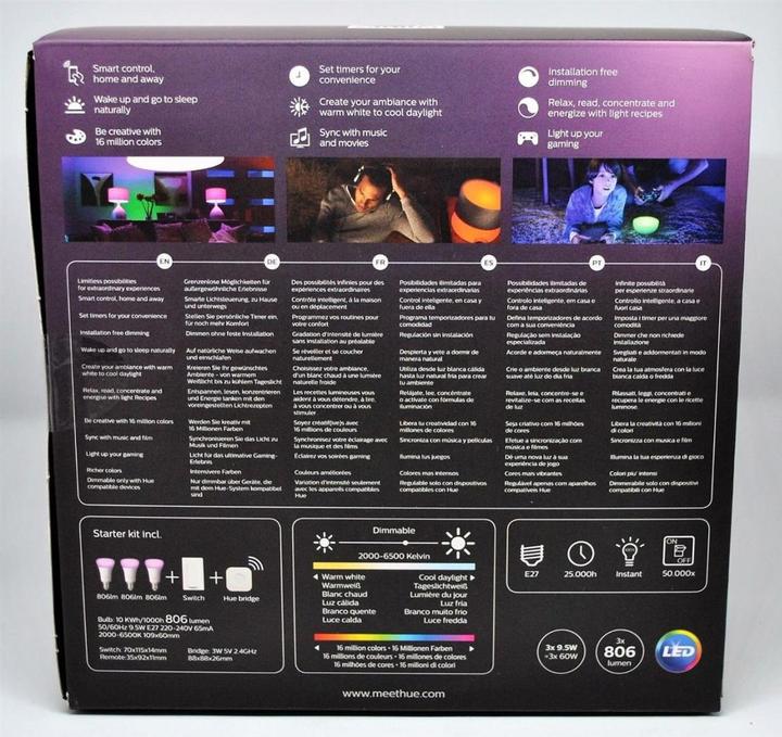 Immagine prodotto Philips Set iniziale di Hue White & Color Ambiance (E27, 10 W, 806 lm, 5 x, G)
