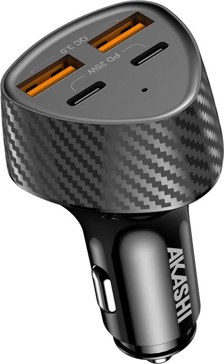 Image du produit Akashi Chargeur de voiture 37W 2x USB 3.0 + 1x USB-C Power Delivery