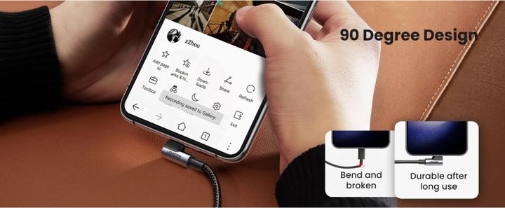 Actual product image Ugreen USB C — USB C (1 m, USB 2.0)