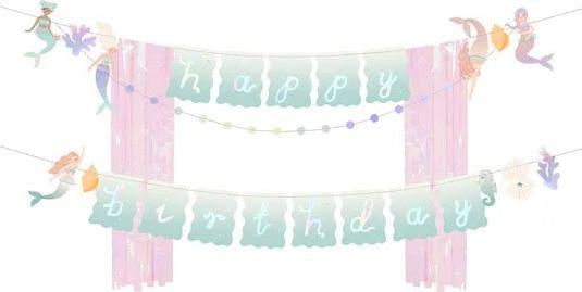 Produktbild Partydeco Happy Birthday Banner Meerjungfrau