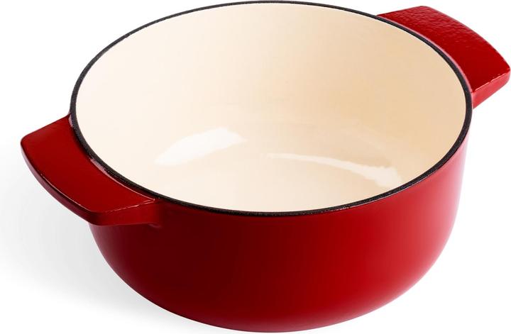 Produktbild KitchenAid braadpan 22cm - gemailleerd gietijzer - keizer rood - rond (26 cm, Bräter + Schmortopf, Gusseisen)