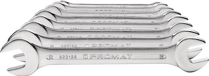 Productafbeelding Promat Dubbele steeksleutelset (27 mm, 18 mm, 11 mm, 12 mm, 20 mm, 19 mm, 15 mm, 13 mm, 25 mm, 6 mm, 21 mm, 7 mm, 14 mm, 8 mm, 10 mm, 23 mm, 26 mm, 22 mm, 17 mm, 9 mm, 16 mm, 24 mm)