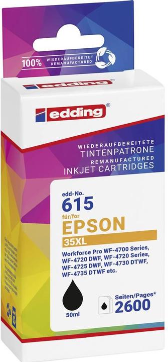 Produktbild Edding EDD-615 schwarz Druckerpatrone kompatibel zu EPSON 35XL / T3591XL