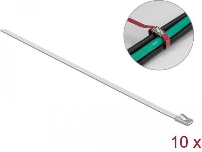 Image du produit Delock Attache-câbles en acier inoxydable 300x4,6 10 pcs. (Serre-câbles métalliques, 300 mm, 10 pcs)