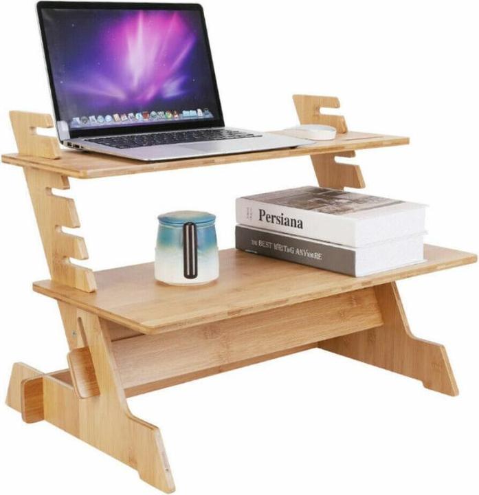 Image du produit Hermex Rehausseur de bureau ergonomique Table d'ordinateur portable Poste de travail mobile debout