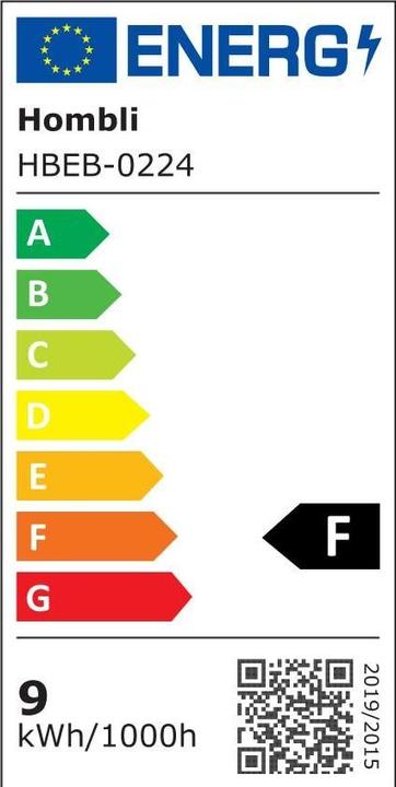Energie-Label Hombli Smart Bulb RGB (E27, 9 W, 800 lm, 1 x, F)